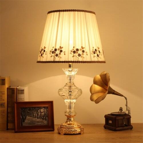 ORY Modern Table Lamp Crystal Bedside LED Desk Light Luxury Decorative for Home Foyer Bed Room Office Hotel Study