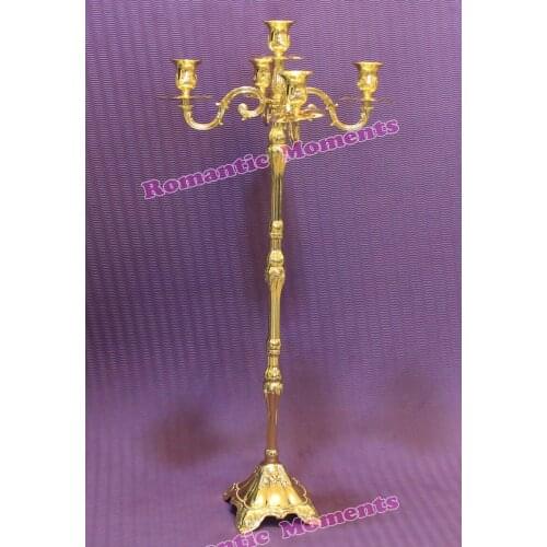 Wedding Gold candelabra 83cm metal candle holder Wedding Table centerpiece 12 pcs/lot