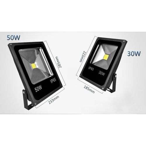 LED flood light 10W 20W 30W 50W Black AC85-265V waterproof IP65 Floodlight Spotlight garden Outdoor Lighting lamp