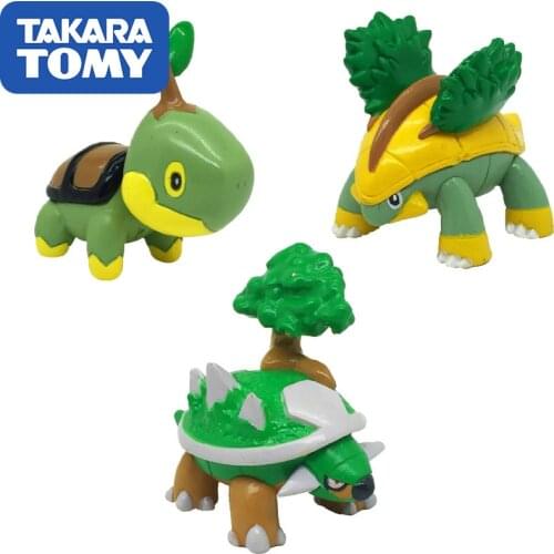 TAKARA TOMY Pokemon Figure Genuine Japanese Version MC Turtwig Grotle Torterra Doll Toys Action Figure Collections Kids Gifts