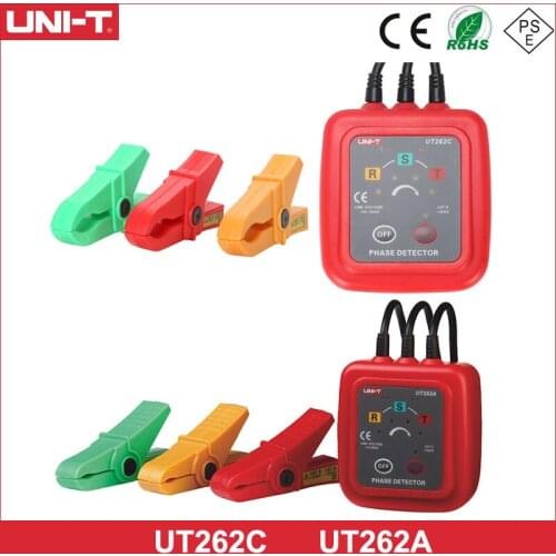 UNI-T UT262C UT262A Non-contact 3 Phase Detector Sequence Recognition Missing Judgment Tester Current Meters Multimeter Buzzer