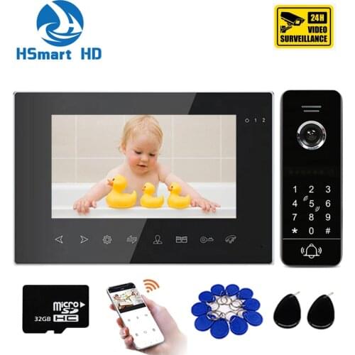 WIFI Video Intercom System Waterproof Smart Sired Password Unlock Camera Wifi Video Door Bell Doorbell System 7inch LCD Intercom