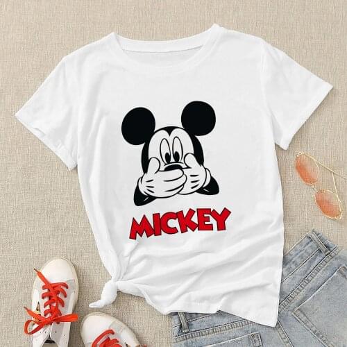 Mickey Mouse Tshirt Women Disney Tee Shirt Streetwear Harajuku Short Sleeve Fashion Kawaii Tee Tops Dropship Clothes