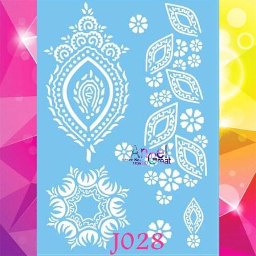 1PC Amazing Women White Henna Removable Tattoo Stickers AJ028 Big Size Bracelet Designs Temporary Tatoo Body Art Arm Tattoo Legs
