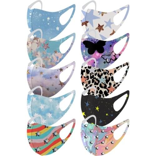 10pcs Face Mask Adult Five-pointed Star Ice Silk Masks Masque Halloween Cosplay Mascarillas Mondkapje Маска Для Лица Mascara