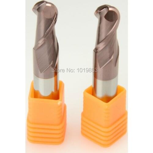 2pcs SLONS S300-R4x8x75L HRC55 tungsten solid carbide BALL NOSE end mill milling cutter for steel or copper