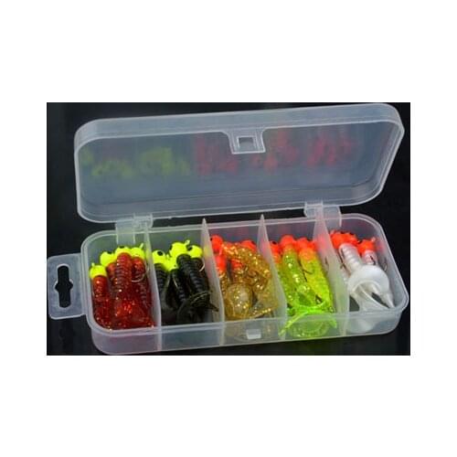 21Pcs/Lot Fishing Jigs Lures Sea Bass Soft Bait Jig Head Twirl Tails Worm Baits Fishing Tackles