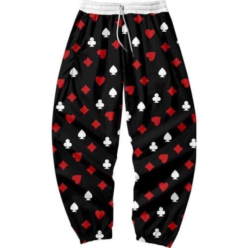 2021 3D Print Anime Playing cards Cargo Pants Hip hop Harajuku Streetwear Elastic Waist Hip Hop Autumn Winter Pants