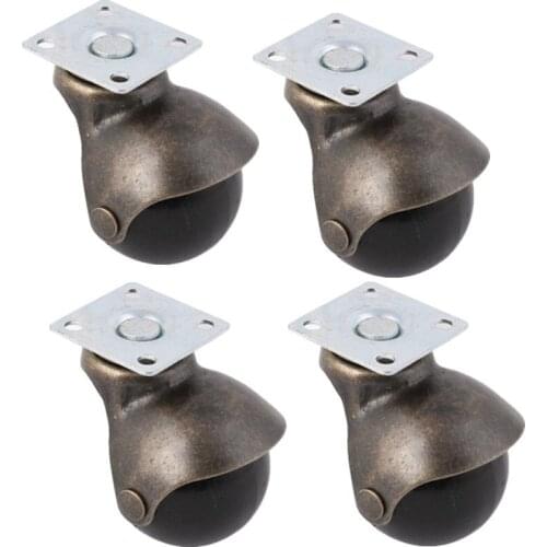 4pcs 1.5 inch 2 inch Ball Caster Wheel for Furniture Antique Swivel Caster With Top Plate [360 Degree Rotated] Smooth & Quite