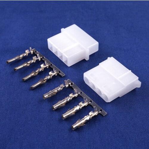 50 Sets ATX / EPS Molex 5.08 mm 4 Pin Male / Female Power Connector Housing + Terminals for Computer