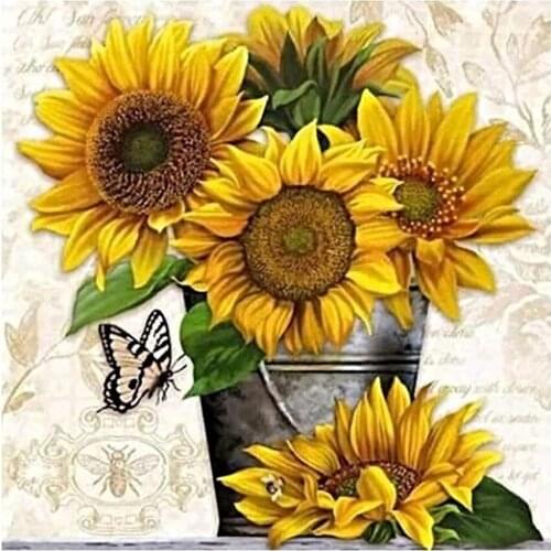 5D DIY Diamond Painting Full Drill Drawing Support Ustomization Sunflower Flower Wall Painting Decoration Cross Stitch Mosaic