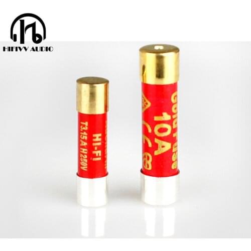 1Pcs 5x20mm hi end Single crystal pure silver Fuse for power amplifier socket gold-plated cap sound fuse tube