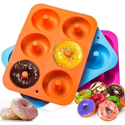 6-hole Silicone Donut Muffin Mold, Eco-friendly Chocolate Cake Candy Biscuit Cake Baking Donut Mold DIY
