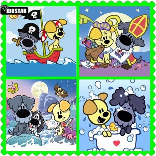 New 2020 Full Square/Round Drill 5D DIY Diamond Painting "Cartoon Woezel Pip" 3D Embroidery Cross Stitch Mosaic Rhinestone Decor