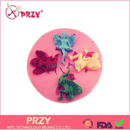 Angel Fairy Silicone Mold - Gum-paste, Flower Fondant Mold, Cake, Resin Mold Chocolate Polymer Clay Mold Moulds Silicone Rubber