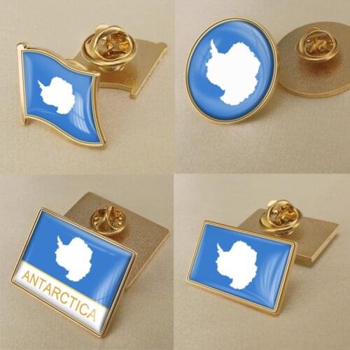 Antarctica Map Flag Brooch Badges Lapel Pins