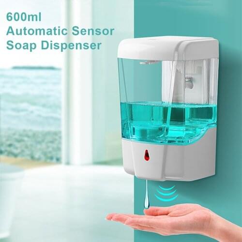 600ml Automatic Soap Dispenser Wall Mounted Infrared Smart Sensor Bathroom Kitchen Shower Gel Shampoo Hand Wash Soap Dispenser