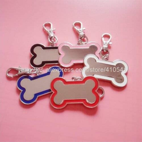 Dhl free shipping 45*29mm pet tag zinc alloy bone shape dog name tag mix colors dog cat id tag pet pendant