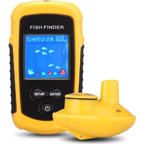 Wireless Ultrasonic fish detector Echo Sounder Portable Sonar Fish Finders Attractive Lamp Fishing Finder