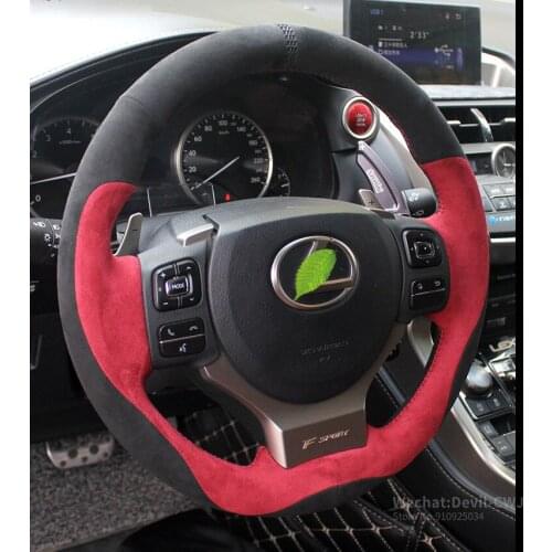 Car steering wheel cover for Lexus ES300 NX RX450 IS200 GS hand-sewn Real alcantara suede cover Auto parts car accessories