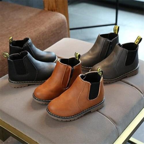 Disney Children qiu dong girls boots trend boy student Martin boots single side zippers soft bottom short boots boots