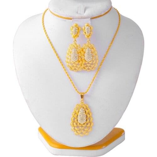 Ethiopian Jewelry Habasha,dubai Jewelry Set for Women,Small set of Earrings and necklace, African Nigerian Wedding Gift