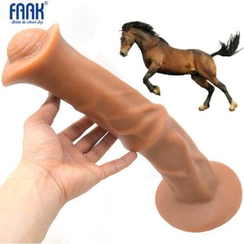 FAAK 13.8 inch Horse Dildo Thick Animal Penis anal toys for woman Super Big Dildos with suction cup Dildo sex tools for women