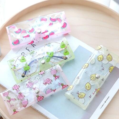 1PC Cartoon Cute Travel Women Transparent PVC Eye Glasses Box Bag Case Protection Carry Box Eyewear Accessoires Hot Sale