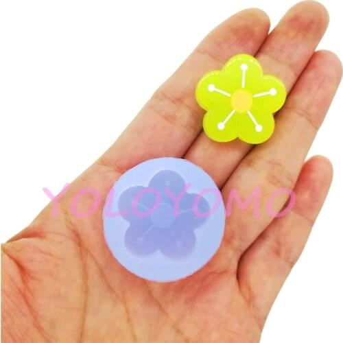 H468YL 23.7mm ins Flower Silicone Mold Fondant Cake Decoration Craft Resin Clay Art Earrings Necklace Pendant Making FOOD SAFE