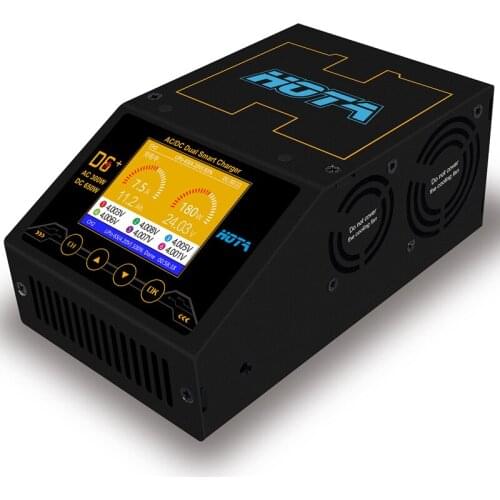 HOTA D6+ AC 300W DC 2X325W 2X15A Dual Channel Smart Battery Charger Discharger Lipo Charger for RC FPV Racing Drone Models Parts