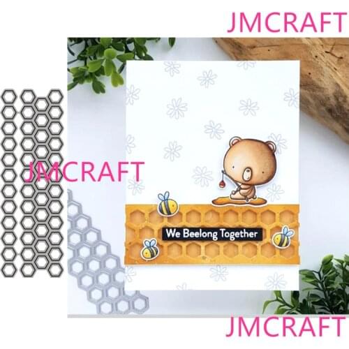 JMCRAFT 2021 Hexagonal Side Strip Decoration Metal Cutting Die For Scrapbooking Practice Hands-on DIY Album Card Handmade Tool