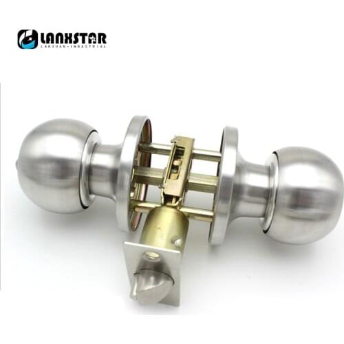 Classical Stainless Steel Passage Keyless Door Lock Satin Nickel Room-door Knob Handle For Interior Door-locks