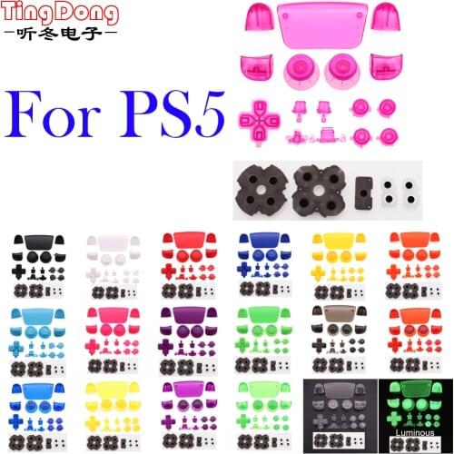 Buttons with Silicone Rubber Pad For PS5 Controller Button Joystick Thumb Stick Grip Key Gamepad Shell Replacement Parts