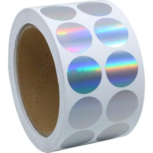 Silver Color Coding Dots | Tiny Holographic Round Dot Stickers | 1" Labels--Total 1,000 Per Roll