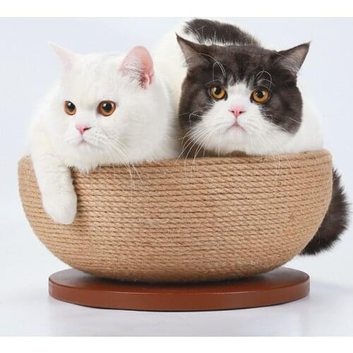 Pet Cat Bowl Sleeping Grinding Claw Cat Scratching Board Cat Scratching Bowl Hemp Rope MDF High Density Cat Toy Supplies