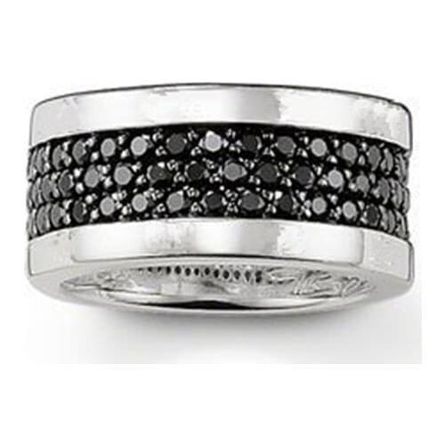 925 Sterling Silver Eternity Rings, Three Rows Zirconia Paved Ring Fashion Thomas Style Glam Ring Jewelry Ts Soul Gift for Women