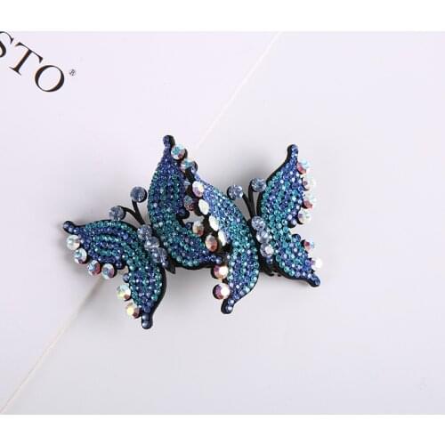 Korean Sweet Girl Simple Rhinestone Butterfly Hair Pin Barrettes Clips for Women Fashion Headdress Full Diamond Hair Accessories