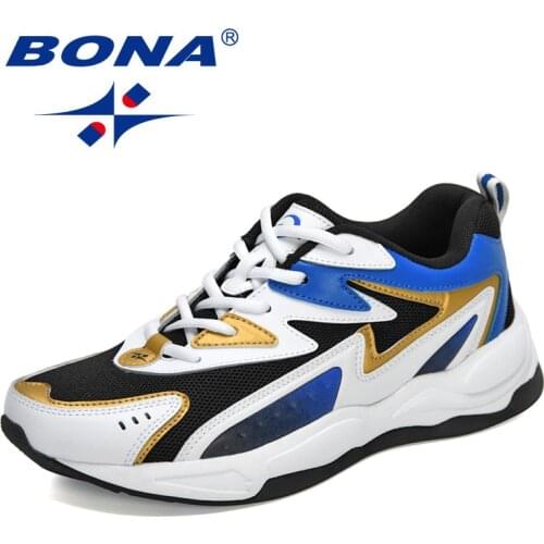 BONA 2021 New Designers Trendy Chunky Sneakers Men Thick Sole Casual Dad Shoes Lightweight Sport Shoes Trainning Footwear Man