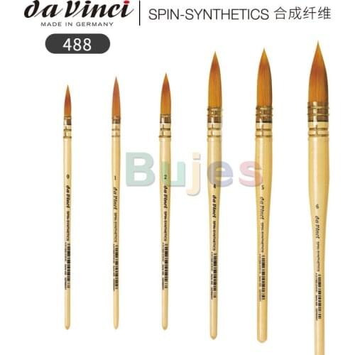 Da Vinci Watercolor Series 488 CosmoTop Spin Paint Brush, Round Synthetic with Lacquered Natural Handle,silkpainting,calligraphy