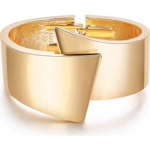 ORNAPEADIA Hot-selling Bracelets for Women Minimalist Popular Mirror Word Wide Side Cross Symmetrical Spring Cuff Bracelet