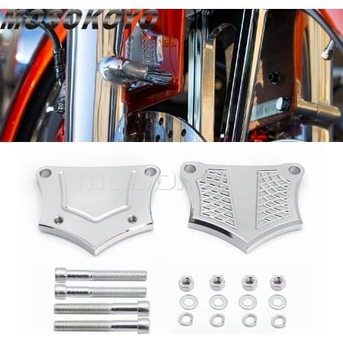 Motorcycle 0.39" Chrome Front Fender Mudguard Brackets Spacers Kit For 30" Harley Touring Road King Electra Glide FLHX 2014-2019