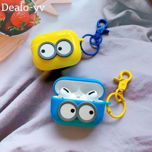 Cartoon 3D Solid Color Silicone For Apple AirPods Case Pro 1 2 3 Wireless Protective Cover For Earphone Cases with key chain