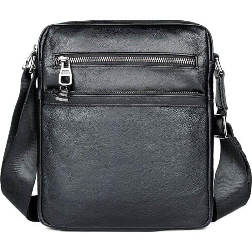 Shoulder Bags Man Genuine Leather 2019 Black Travel Casual Crossbody Bags Messenger Bag Men