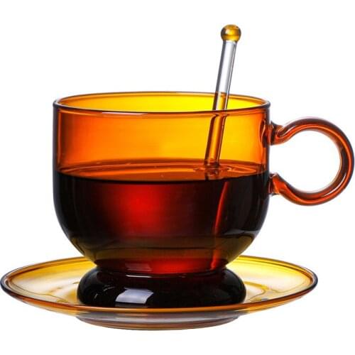 New Products Supply Color Glasses With Dishes Nordic Style Household Personal Coffee Mug With Spoon Drinking Glasses