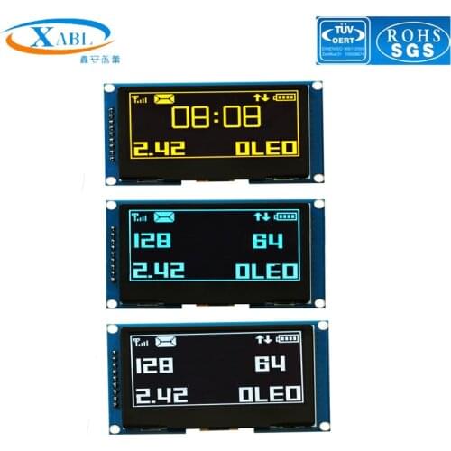 XABL 2.42 Inch OLED Module Resolution 128*64P OLED Display Module SSD1309 9Pin SPI PM material SPI Factory Outlet Custom Size