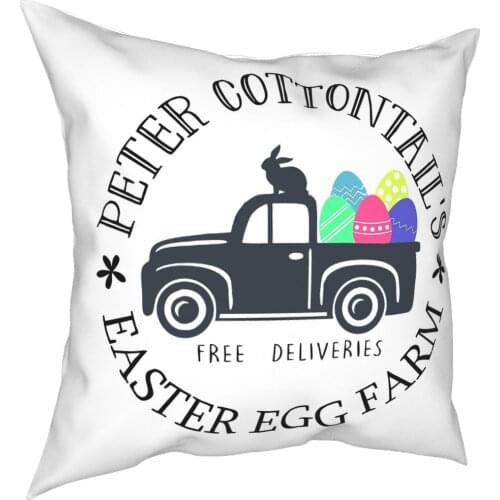 Easter Eggs Farm Square Pillow Case Decorative Pillow Casual Pillowcover Home Decor