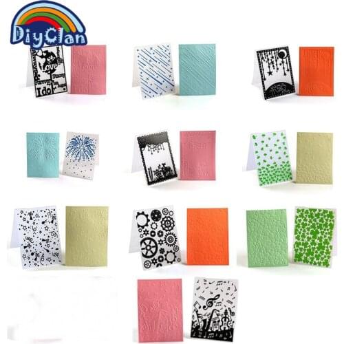 Clear Embossing Plastic Scrapbooking Decoration Windmill Flower Meteor Note Leaf Gear Bump Embossed Template Photo Frame Mold