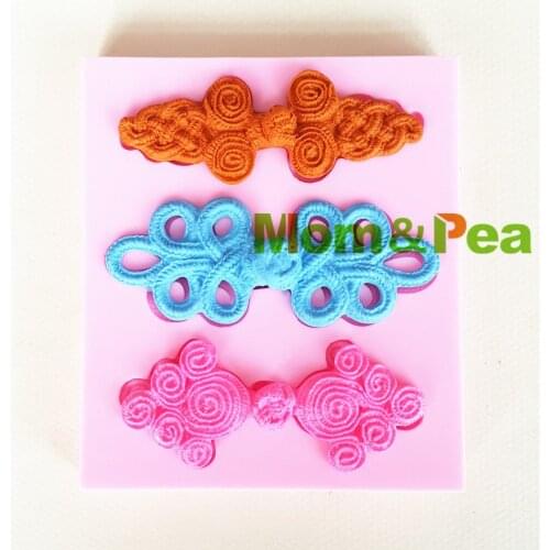 Mom&Pea 1374 Free Shipping Chinese Button Silicone Mold Cake Decoration Fondant Cake 3D Mold Soap Mold Food Grade