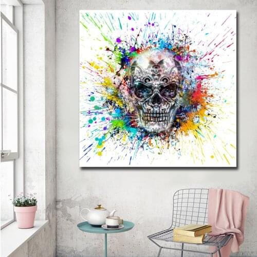 Modern Vintage Poster Abstract Skull Art Canvas Painting Wall Picture Print Cheap Dropshipping Home Room Decoration Pictures