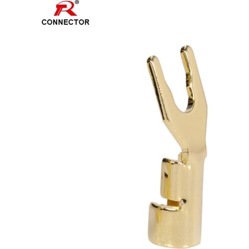 Speaker Banana Spade Plug Jack Solderless Y Fork Gold Plated Adapter For Wires Cable New Arrival Wholesale